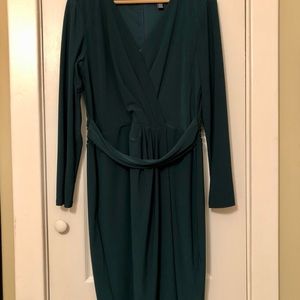 Dark Green Long Sleeve Chaps Dress size large